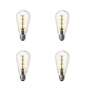 Feit Electric 60-Watt Equivalent ST19 Dimmable Spiral Filament Clear Glass E26 Vintage Edison LED Light Bulb Warm White (4-Pack) ST1960SCLLEDHDRP4