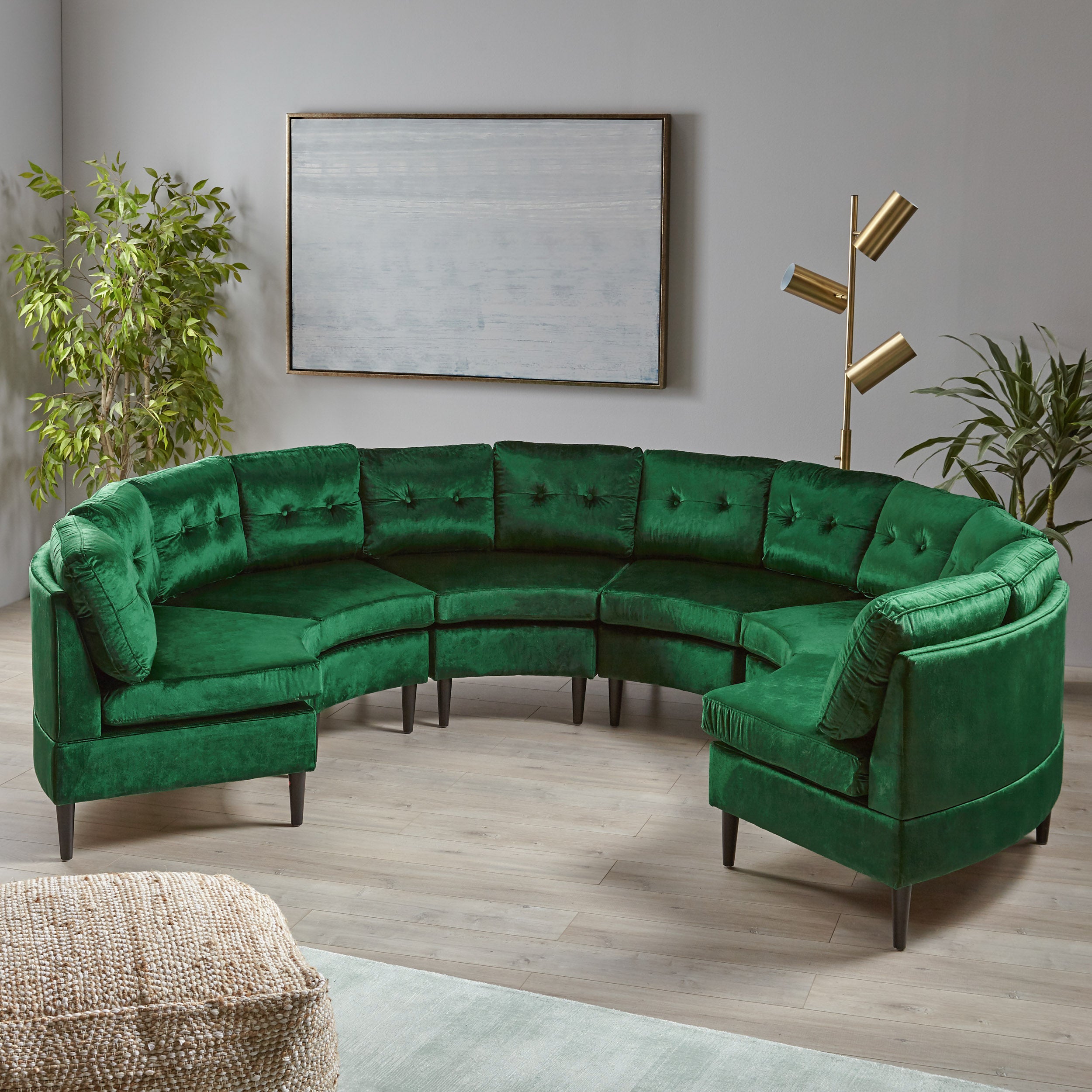 Modesty Glam Velvet Modular 6 Seater Sectional