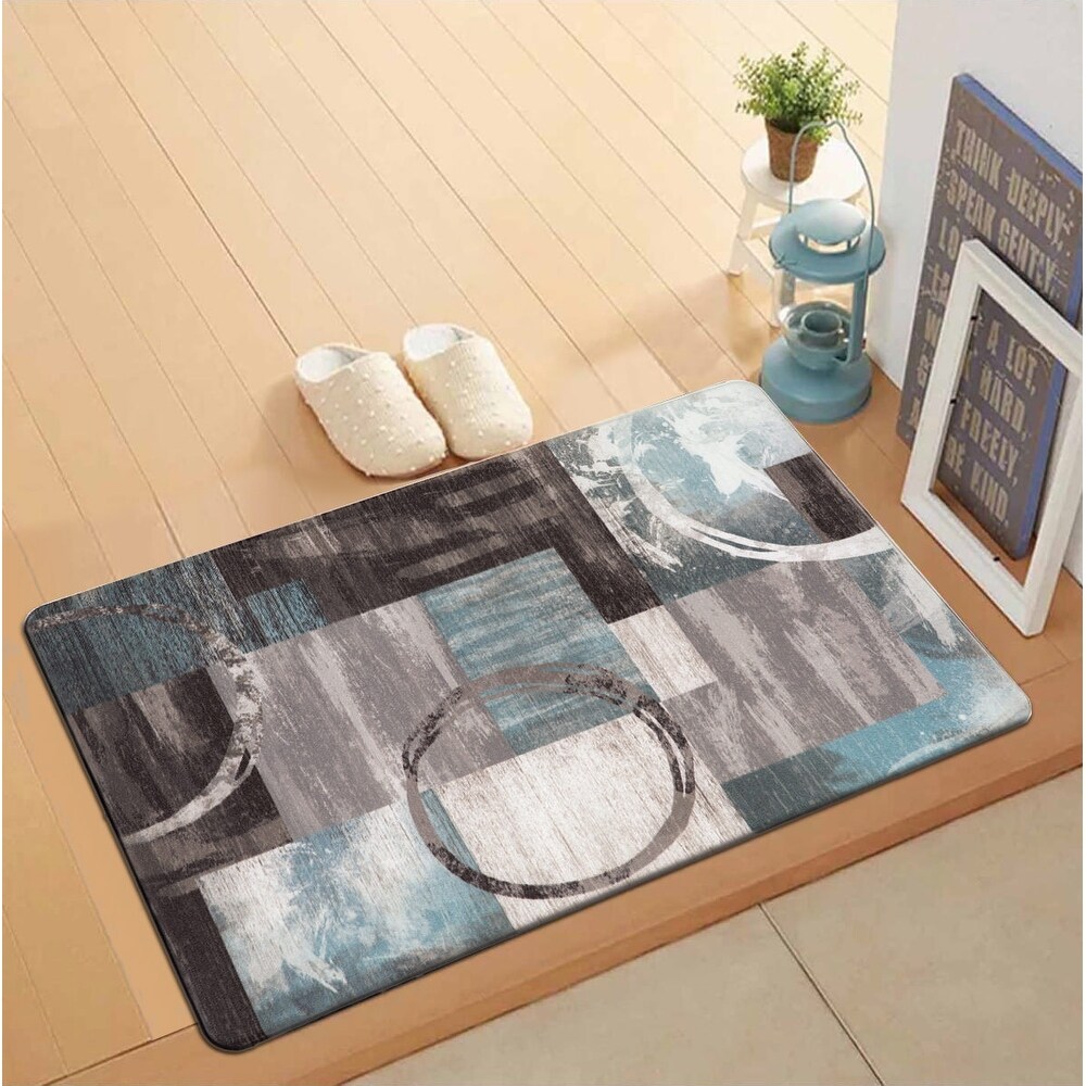 World Rug Gallery Contemporary Abstract Circles Anti Fatigue Standing Mat