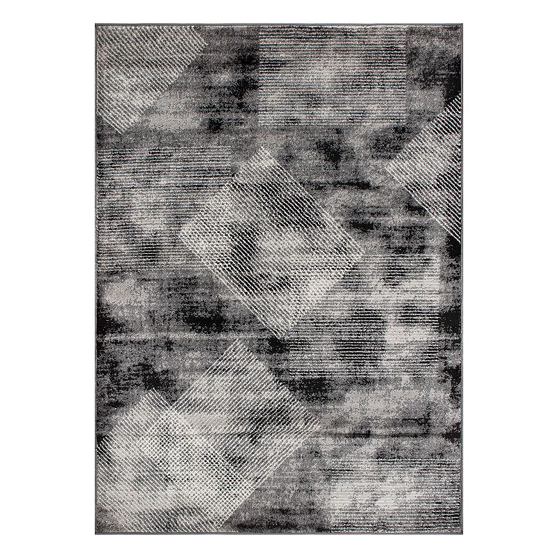 World Rug Gallery Contemporary Distressed Geometric Area Rug