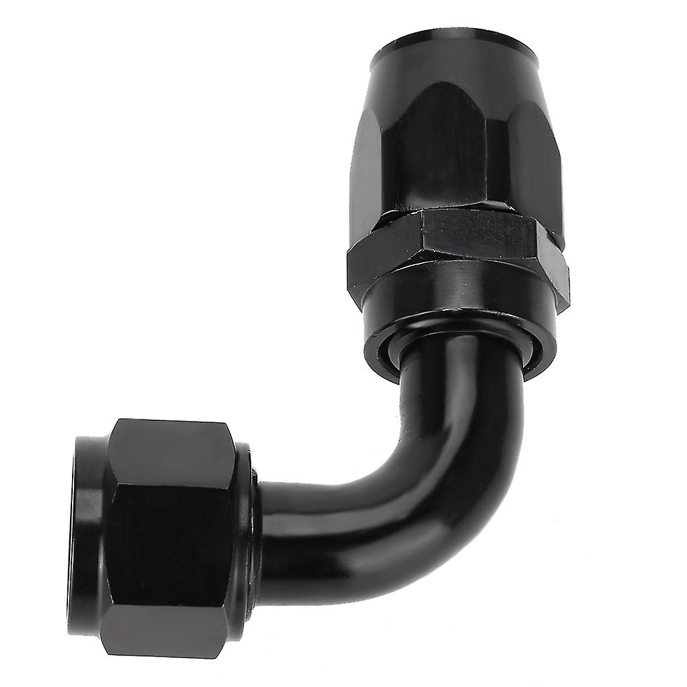 An12-90 Degrees Rotating Oil Gas Fuel Hose End Fitting Tube Adapter Black