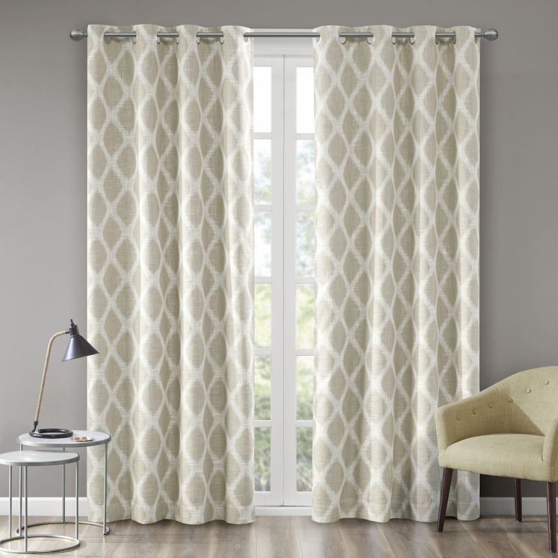 SunSmart Blackout 1-Panel Kagen Printed Ikat Window Curtain