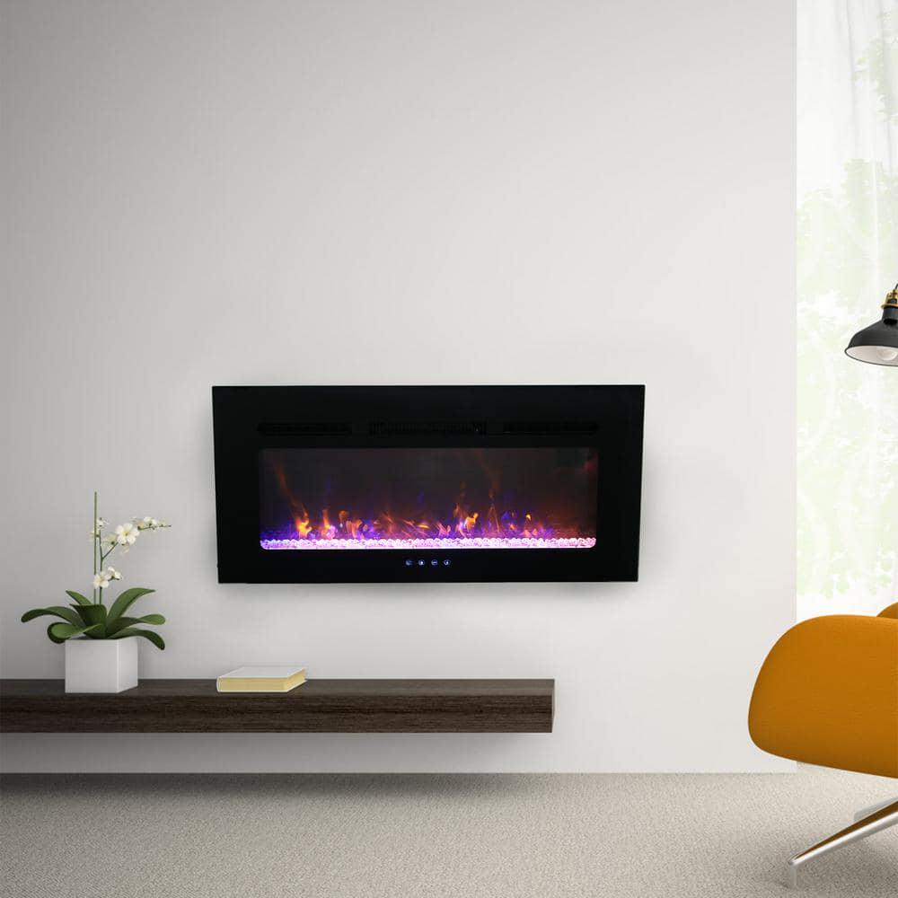 PHI VILLA 40 in Wall Mounted and BuiltIn Electric Fireplace in Black