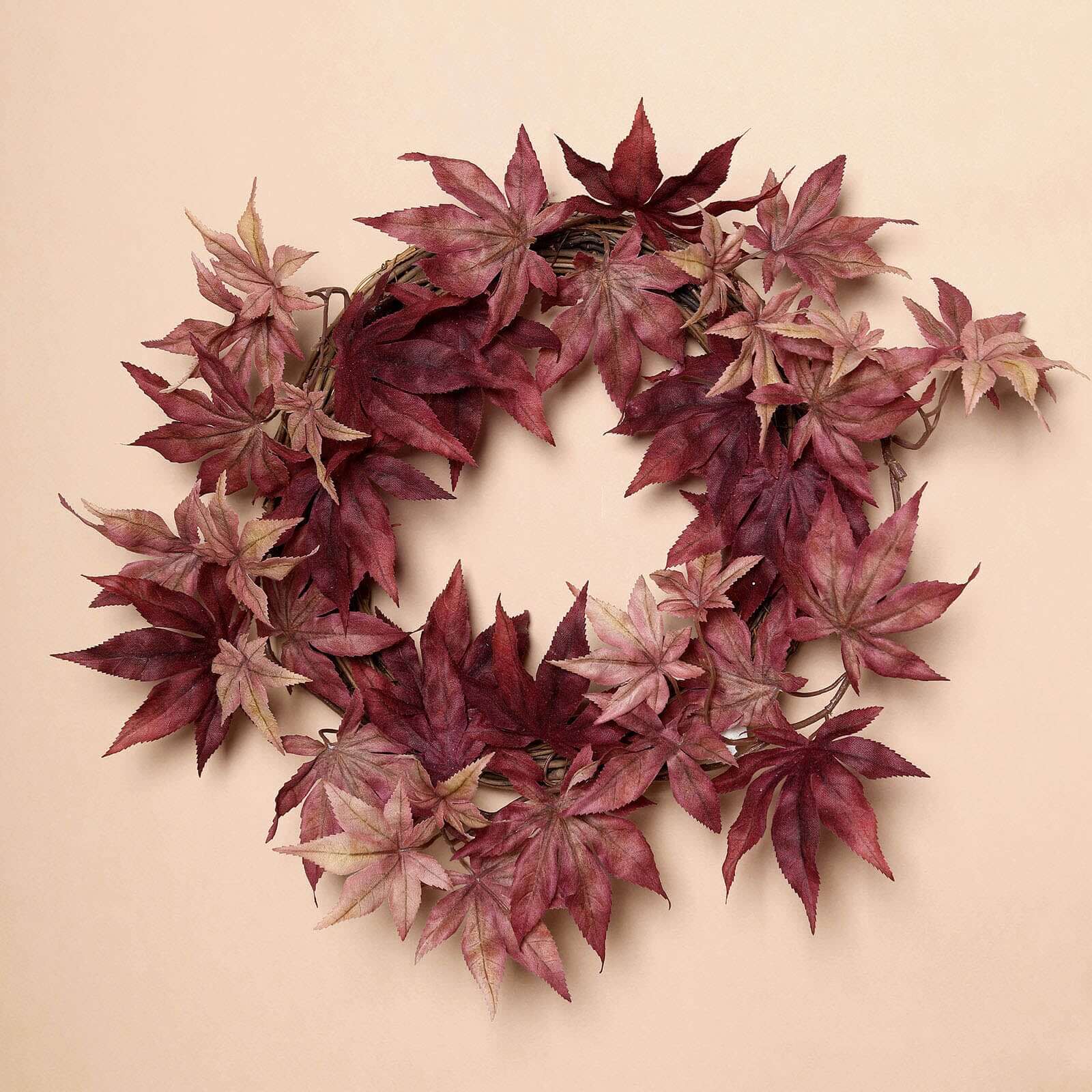 Burgundy Artificial Silk Maple Leaf Hanging Fall Garland Vine 6ft