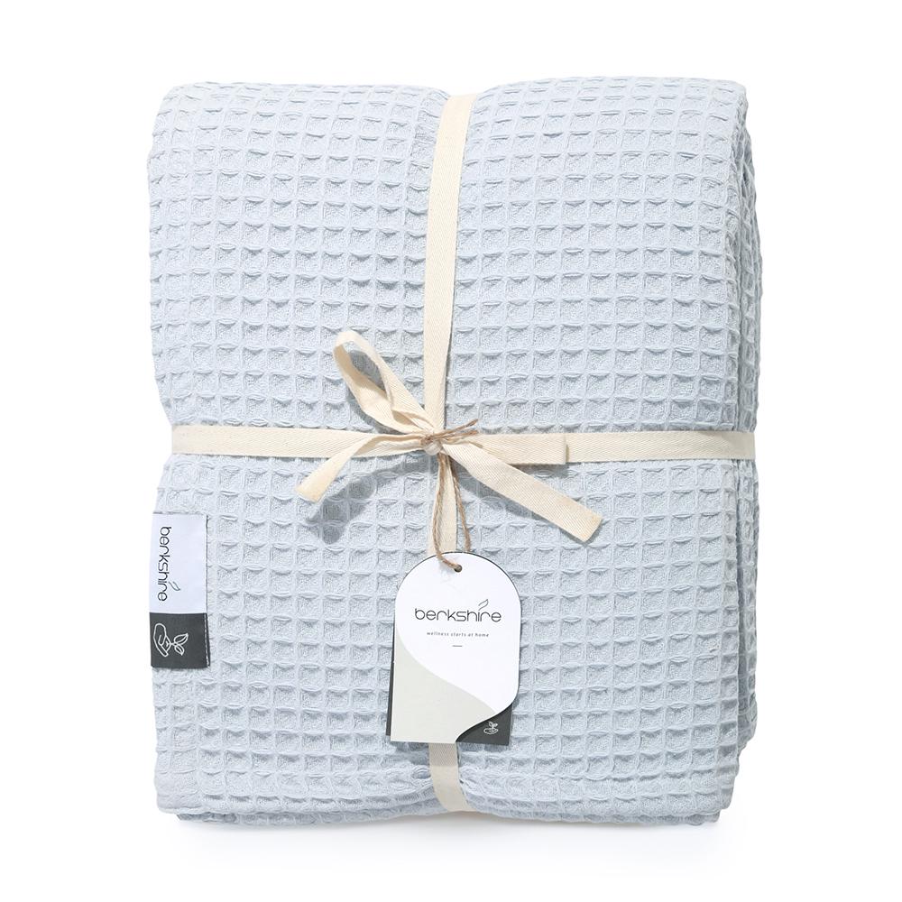 Berkshire Blue Organic Cotton Waffle Blanket Twin  Crowdfused