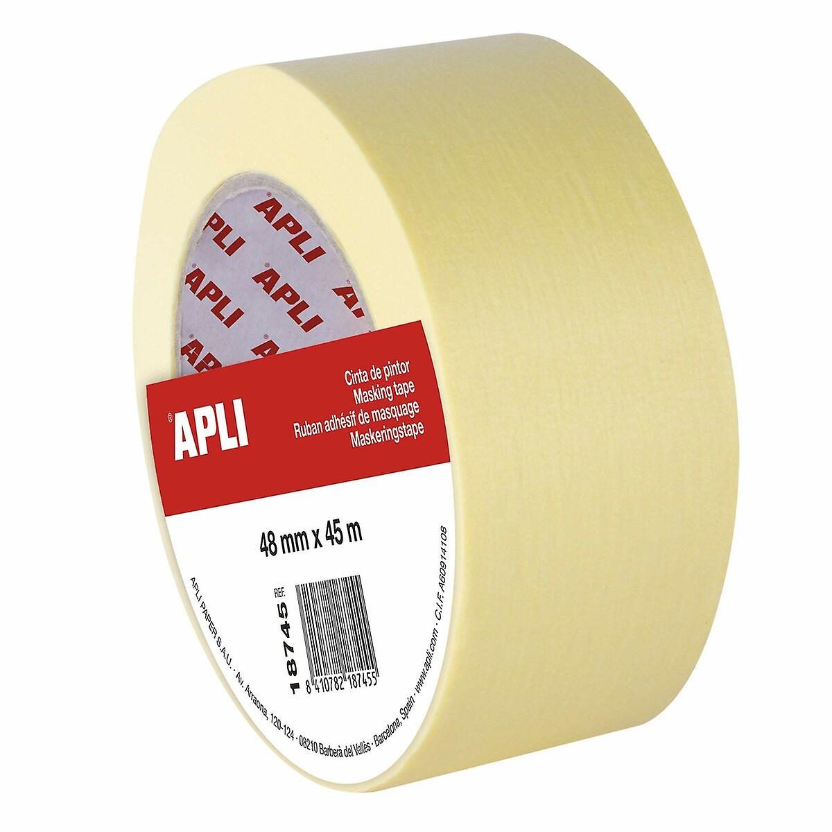 Adhesive Tape Apli Bodywork Male Painter Yellow 6 Pieces 48 mm x 45 m