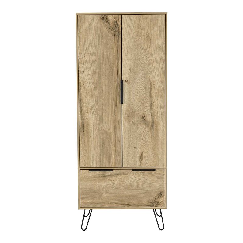 Nuvo Closet， Double Door Cabinet， One Drawer， Hairpin Legs