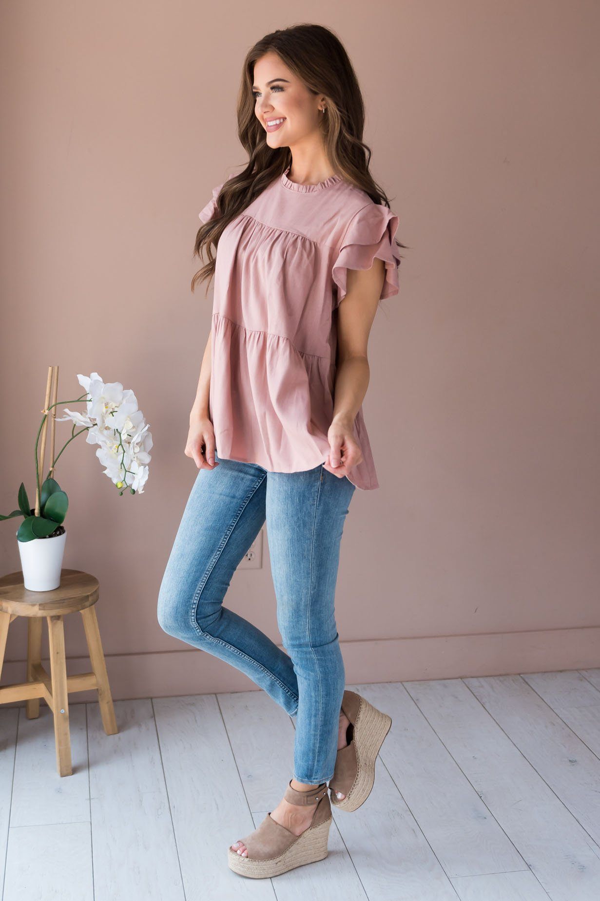 He Has Risen Modest Peplum Blouse