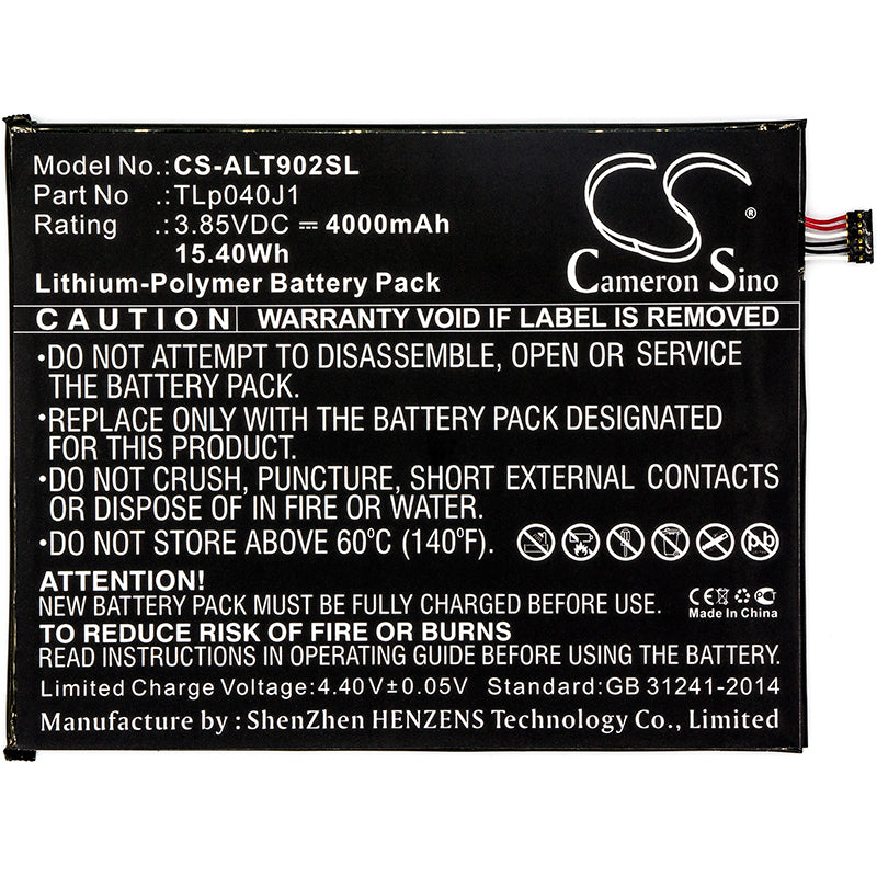 Alcatel 8082 9024W 9029Z A30 Tablet A30 Tablet 4G Replacement Battery BatteryClerkcom Tablet