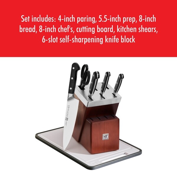 ZWILLING Pro 7-pc Self-Sharpening Knife Block Set - Black