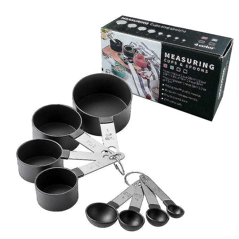 4-color Stainless Steel Measuring Cup 8-piece Plastic Measuring Spoon Measuring Spoon Baking Set Kitchen Gadget Set Measuring Spoon