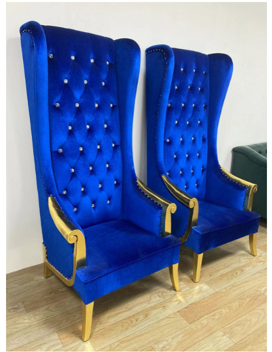 Infinity Blue Tufted Throne Chair   Traditional   Armchairs And Accent Chairs   by Infinity Furniture  Houzz