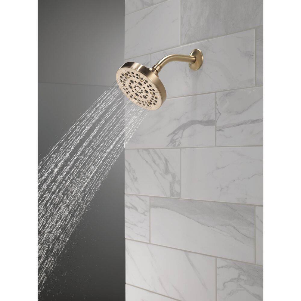 Delta 5-Spray Patterns 1.75 GPM 6 in. Wall Mount Fixed Shower Head in Champagne Bronze 52535-CZ