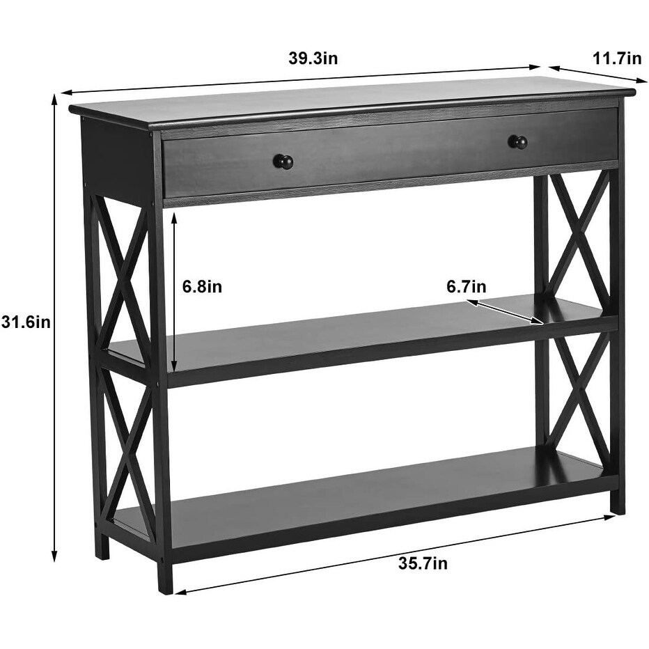 EROMMY 3 Tiered Classic X Design Sofa Table