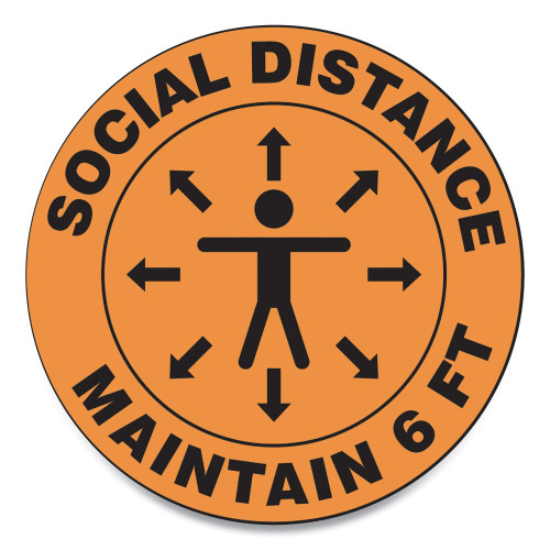 Accuform Slip-Gard Social Distance Floor Signs， 12