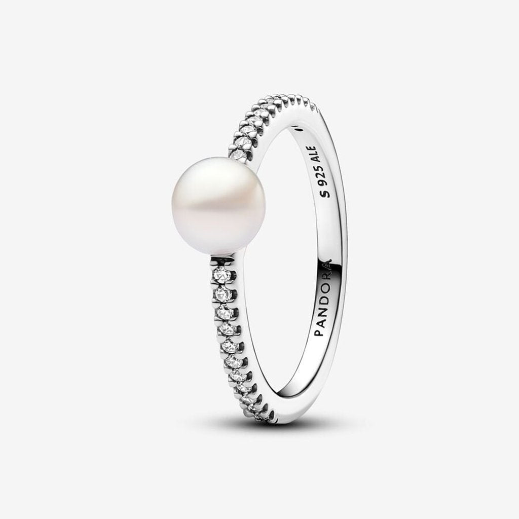 PANDORA  Treated Freshwater Cultured Pearl & Pavé Ring - Sterling Silver