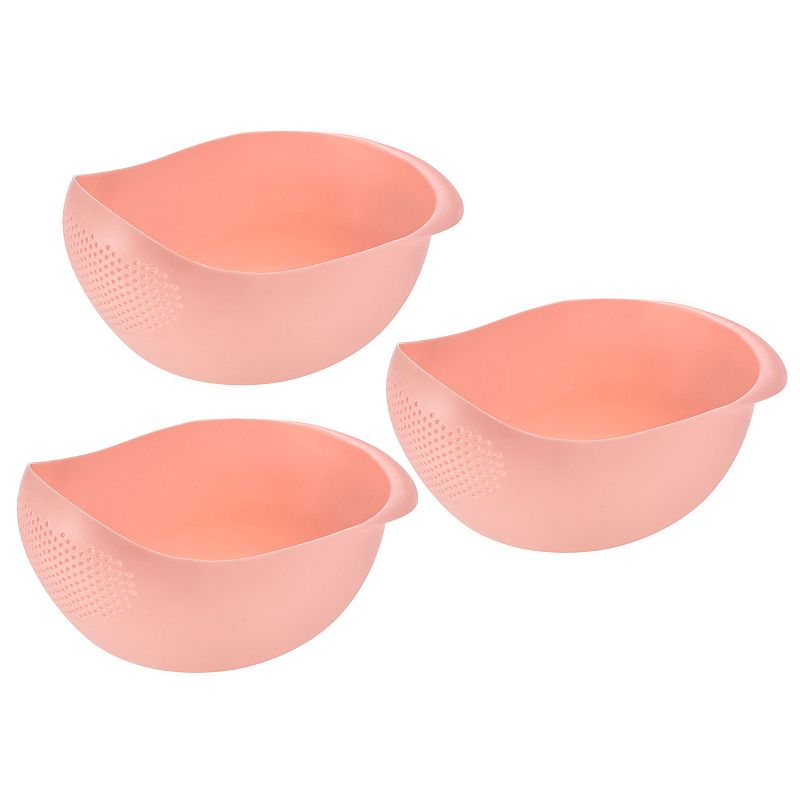 3pcs Rice Cleaning Basket Washing Basket Vegetable Fruit Draining Bowl