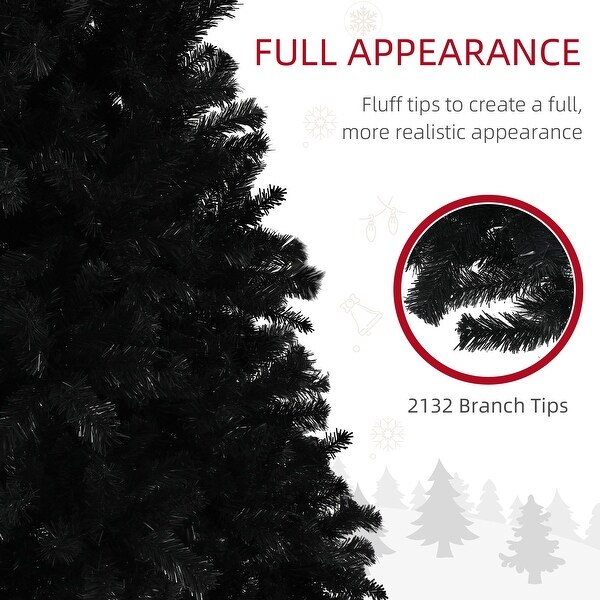 Artsy 9ft Tall Artificial Xmas Tree with 2132 Branch Tips，Auto Open，Steel Base，Holiday Décor for Home Office，Black