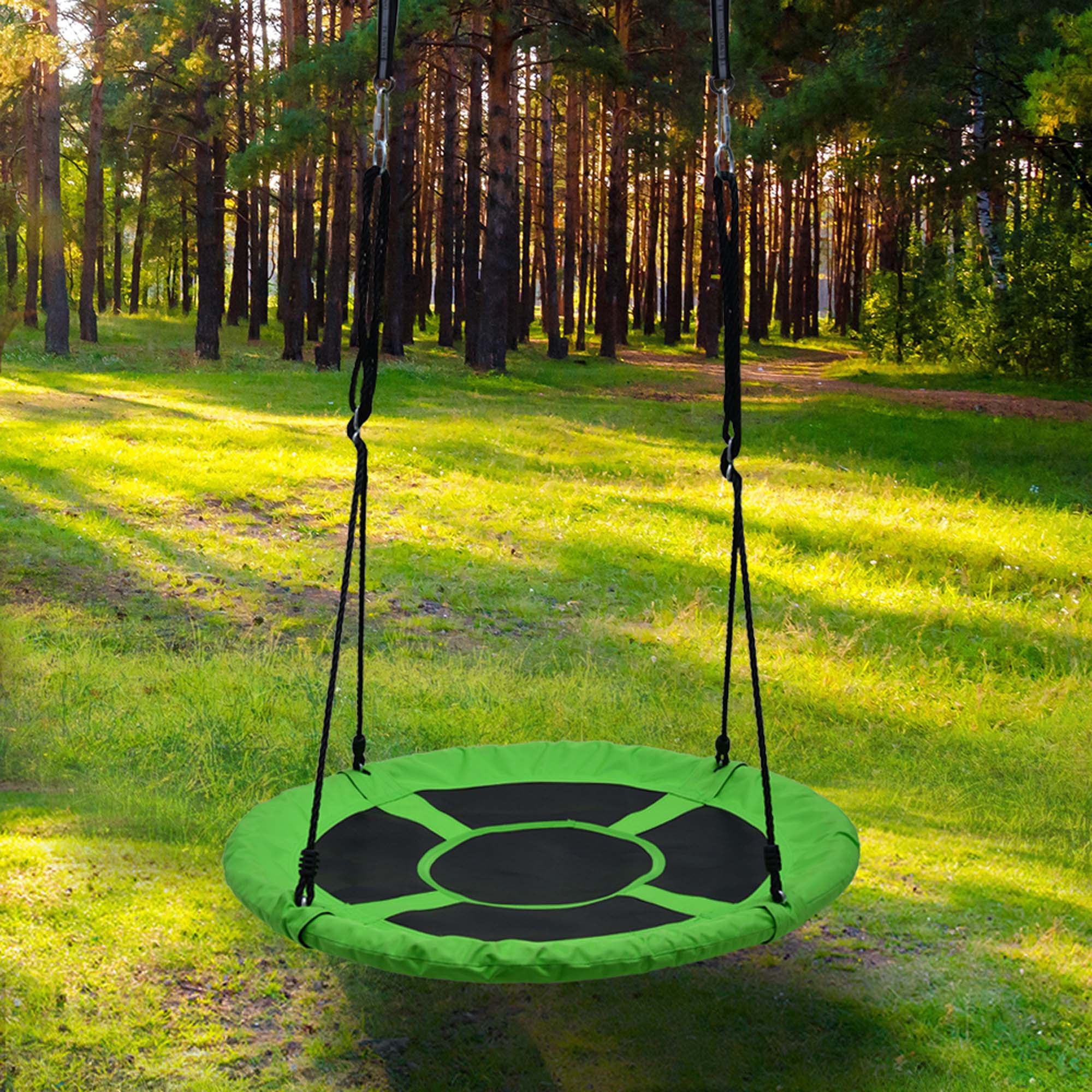 IMAGE Saucer Swing Playground with 2 Hook and Platform Swing Nylon Rope Detachable 1M/40inch Diameter  for Kids