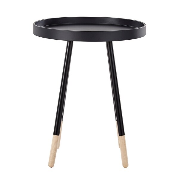 Marcella Paint-Dipped Round Tray-Top Side Table by iNSPIRE Q MODERN