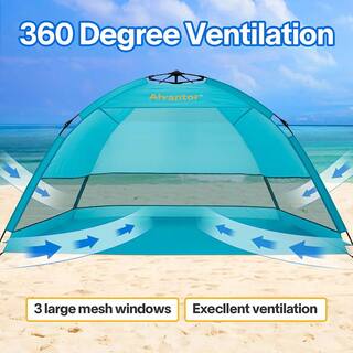 Alvantor TEAL 79 in. x 47 in. x 53 in. Instant Pop Up Portable Beach Tent Outdoor Sun Shelter Cabana UPF 50+ Carry Bag 7012