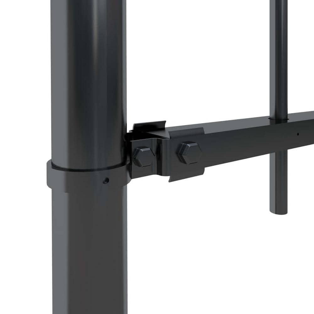 Afoxsos 66.9 in. L x 59.1 in. H Black Steel Garden Fence with Hoop Top HDDB2003