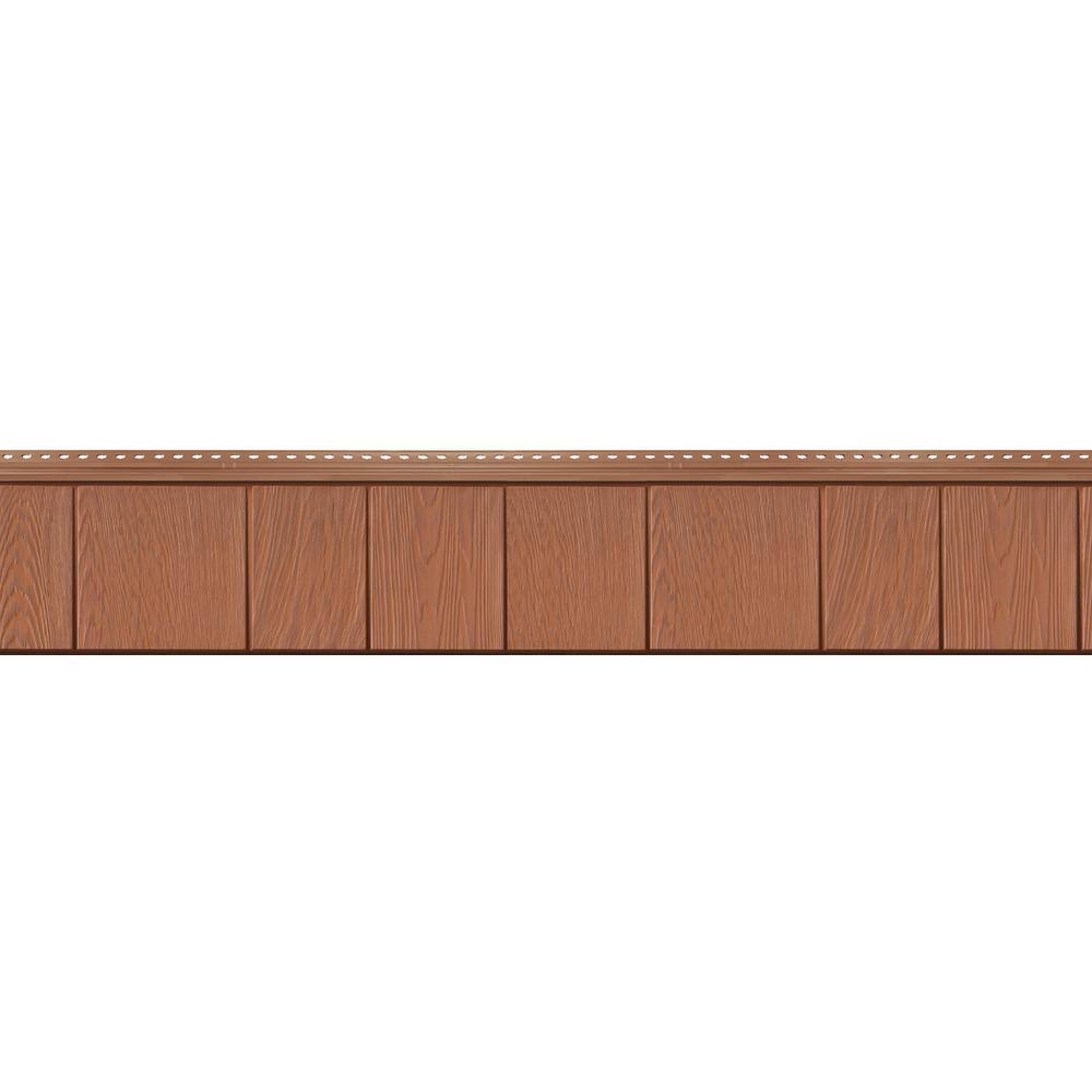 Grayne 8-12 in. x 60-34 in. Treated Cedar Engineered Rigid PVC Shingle Panel 7.5 in. Exposure (32 per Box) 2546026