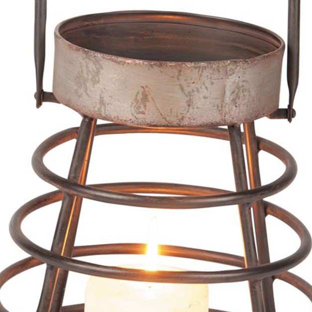 Rustic Cage Wire Metal Pillar Candle Holder Foreside Home amp Garden