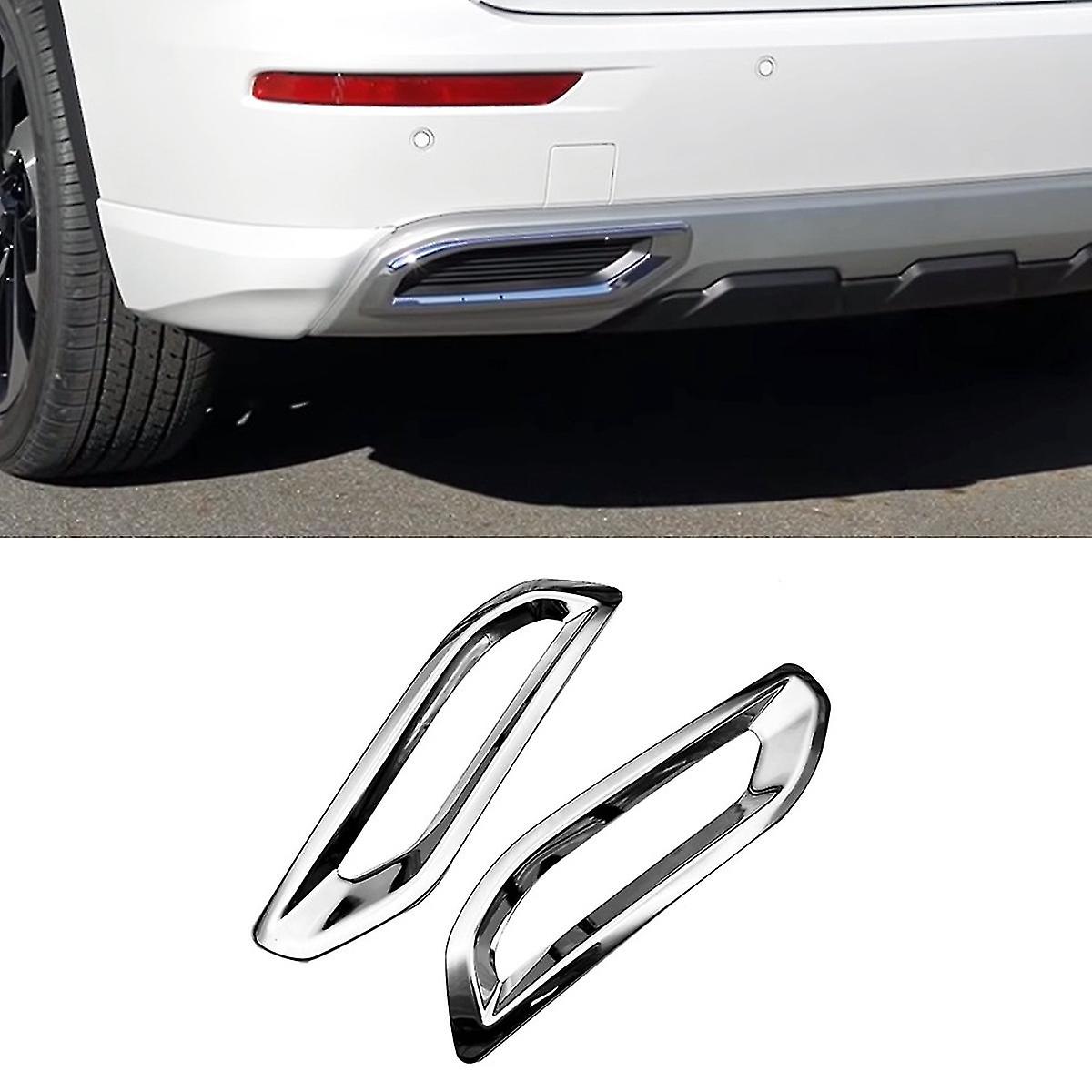 For 2022 Rear Bumper Lower Trim Lower Fog Lamp Panel Frame Abs Chrome Accessories