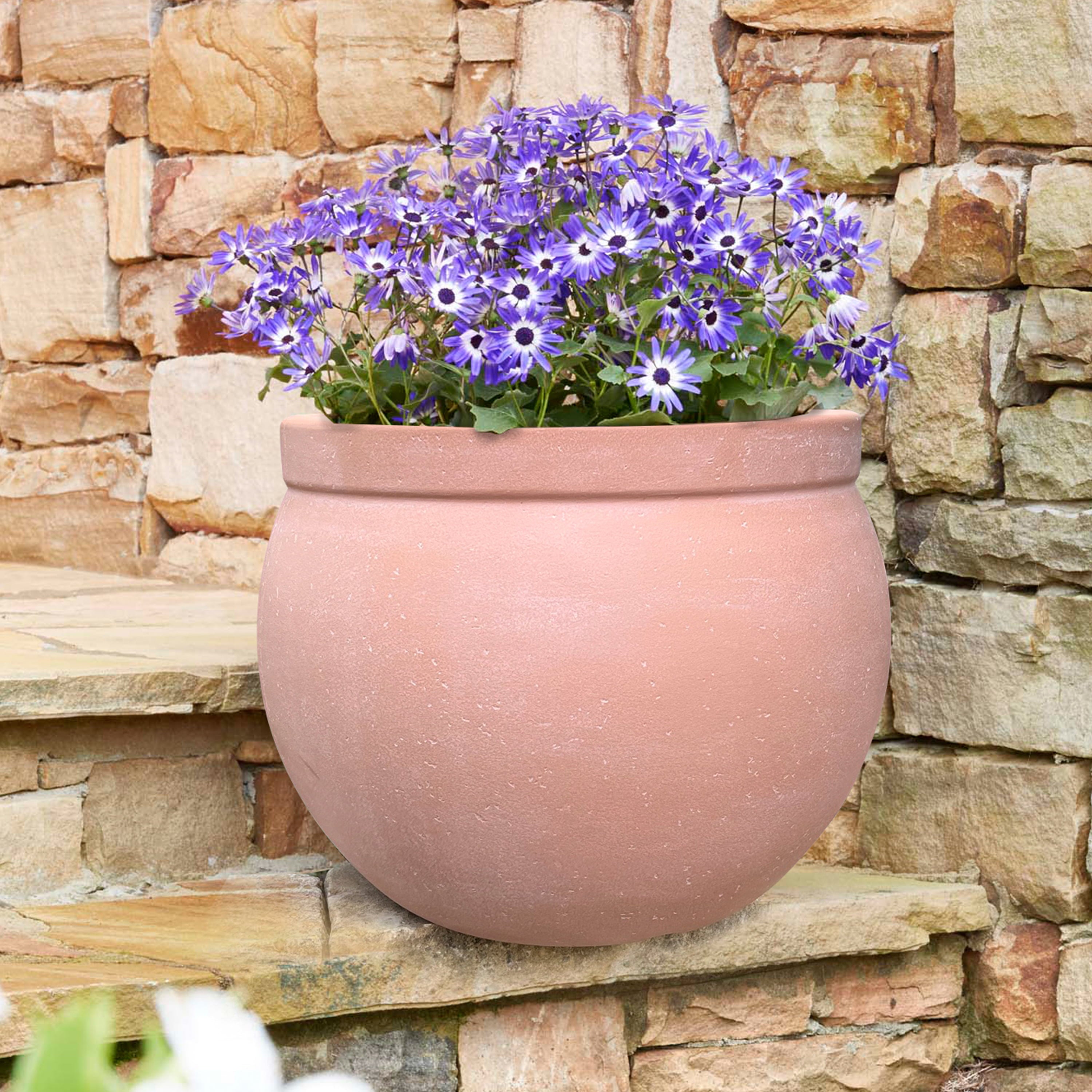 Better Homes & Gardens 16.7” x 16.7” x 12.8” Talcott Terracotta Resin Planter