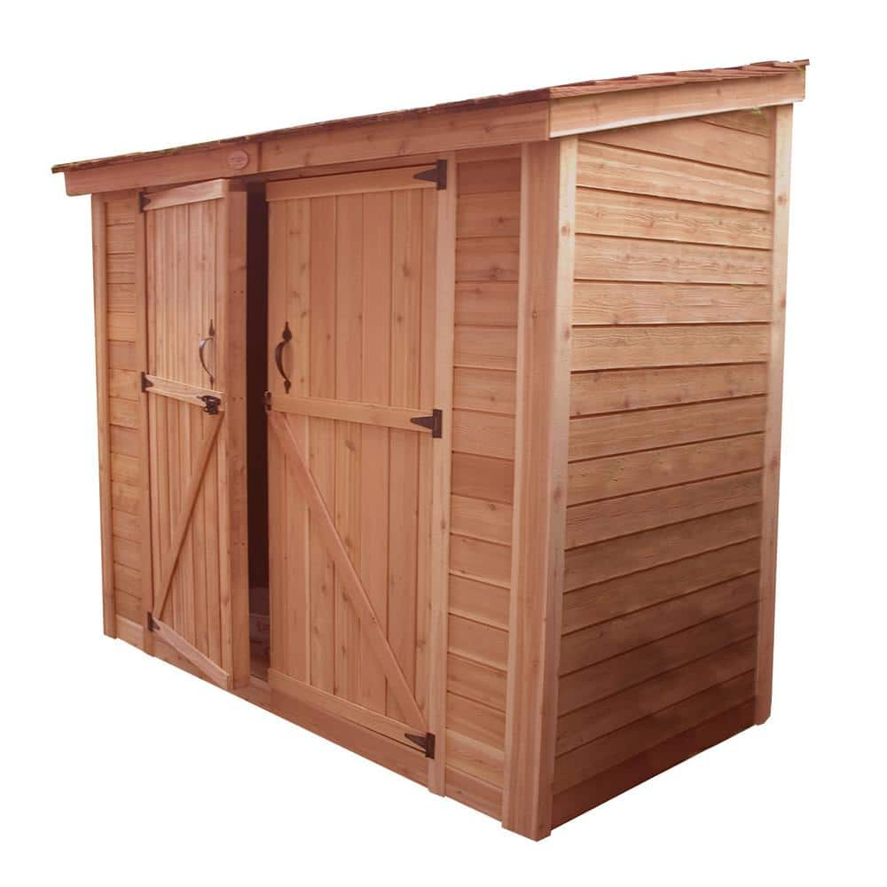 Outdoor Living Today Spacesaver 8 ft. x 4 ft. Western Red Cedar Double Door Storage Shed SS84DD