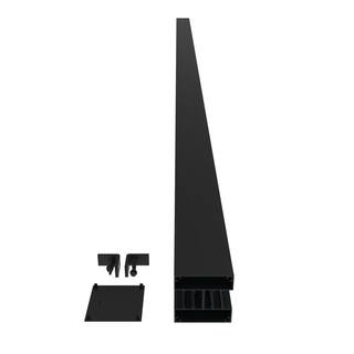 Barrette Outdoor Living 3 in. x 3 in. x 99 in. Mixed Materials Matte Black Line Fence Post Kit 73047658