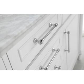 Home Decorators Collection Aberdeen 60 in. W x 22.1 in. D x 34.5 in. H Freestanding Bath Vanity in White with Carrara Marble Top Aberdeen 60W