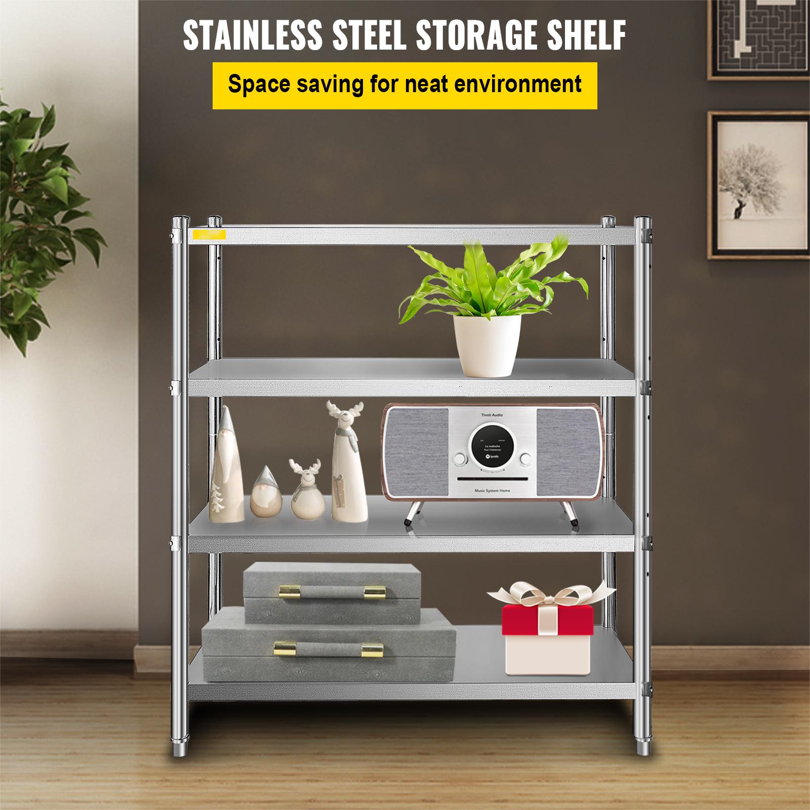 BENTISM 46.8x18.5 inch Stainless Steel Shelf Heavy Duty Shelf 4 Tire Rack Kitchen Shelf Storage