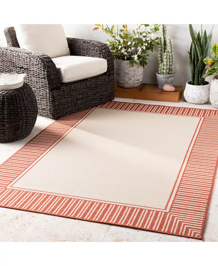 Surya Alfresco ALF-9683 Burnt Orange 3' x 5'6 Area Rug Indoor Outdoor