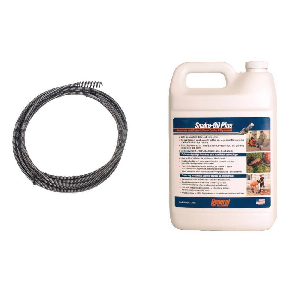 General Pipe Cleaners 25 ft. x 14 in. Cable with EL Basin Plug Head and 1 Gal. of Snake-Oil Plus SG-25HE1