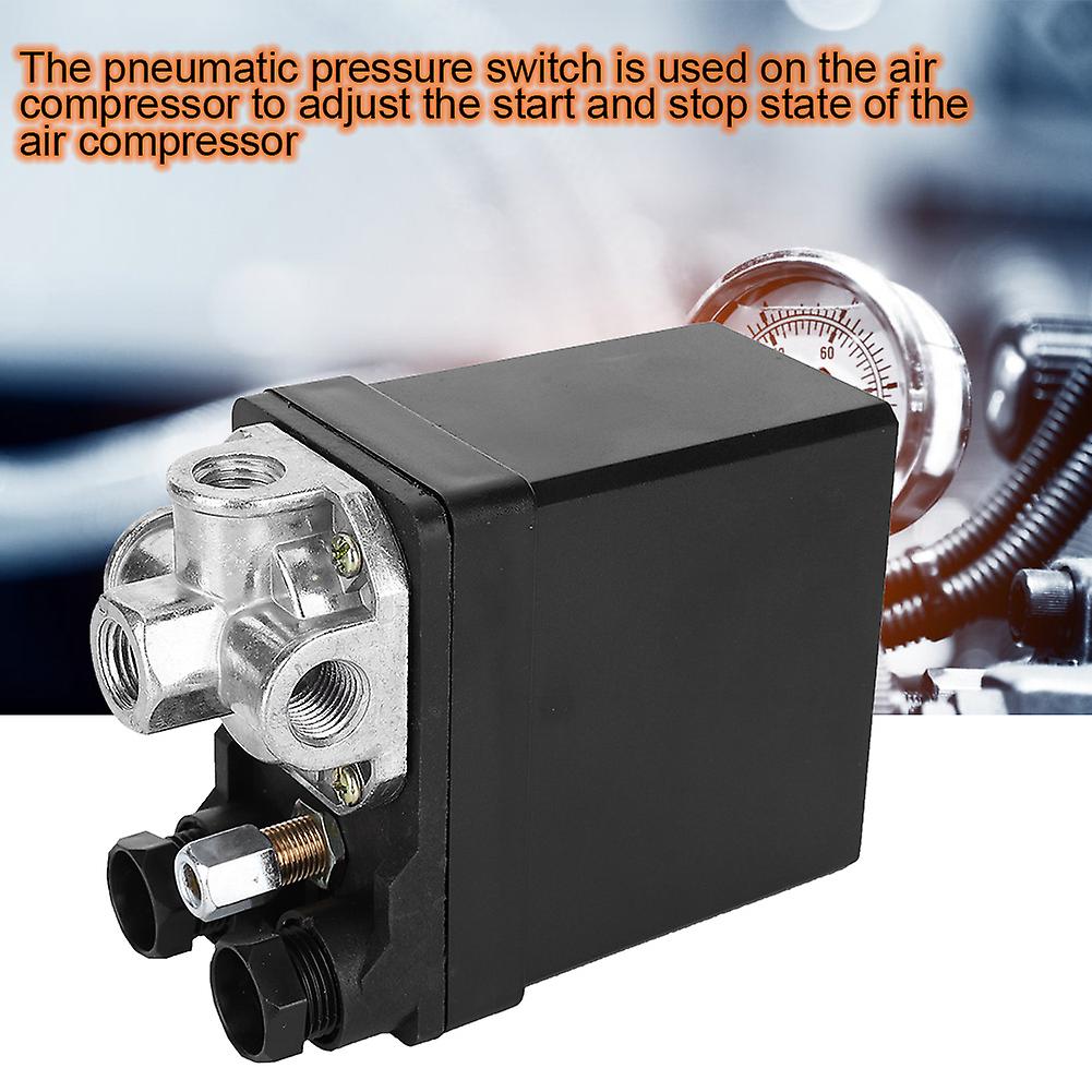 Air Pressure Automatic Switch Black Vertical 3-phase 4-way 380v 8kg G1/4in Thread