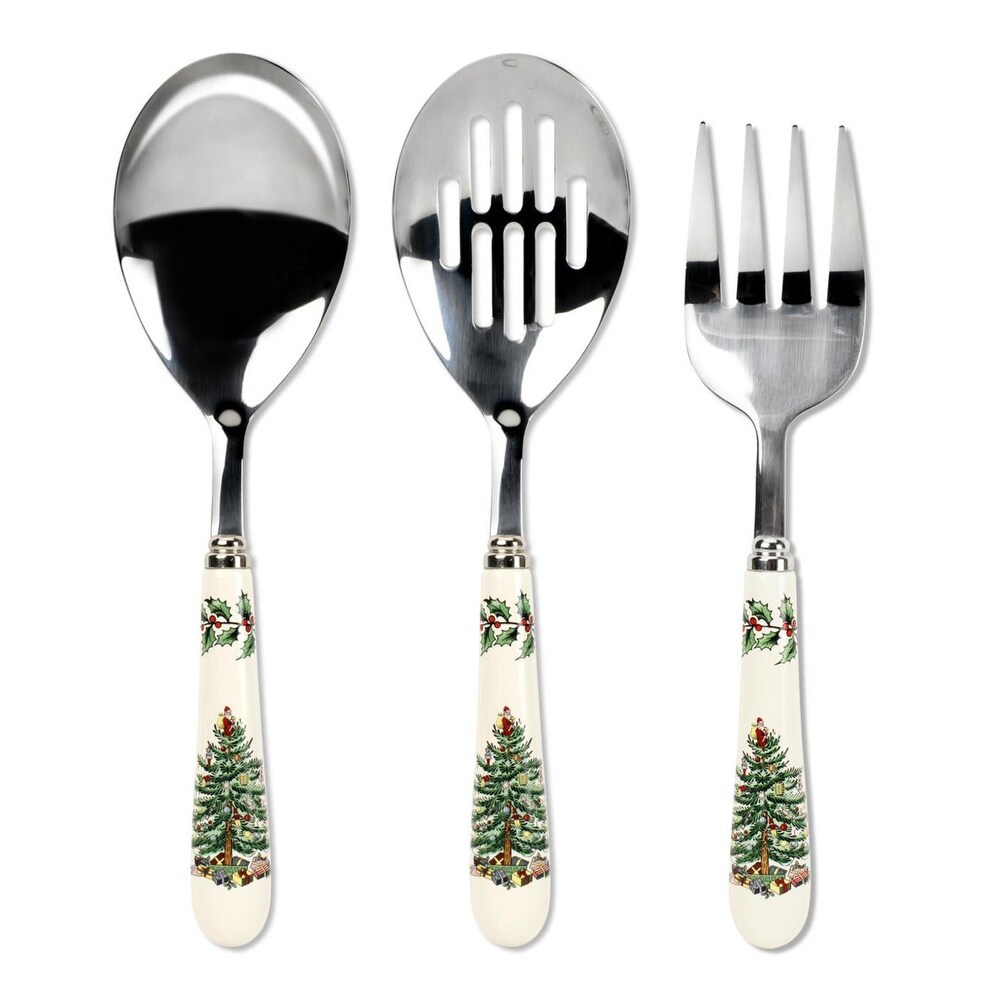 Spode Christmas Tree 3 Piece Cutlery Set   10 inch each