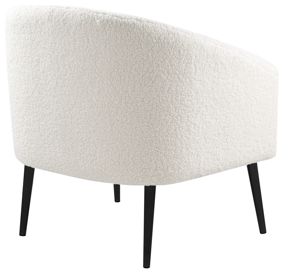 Barlow Faux Sheepskin Fur Accent Chair   Midcentury   Armchairs And Accent Chairs   by Meridian Furniture  Houzz