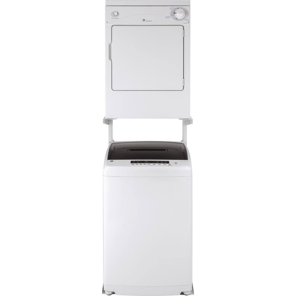 GE 3.6 cu. ft. 120- Portable Front Load Stackable Electric Dryer in White DSKP333ECWW