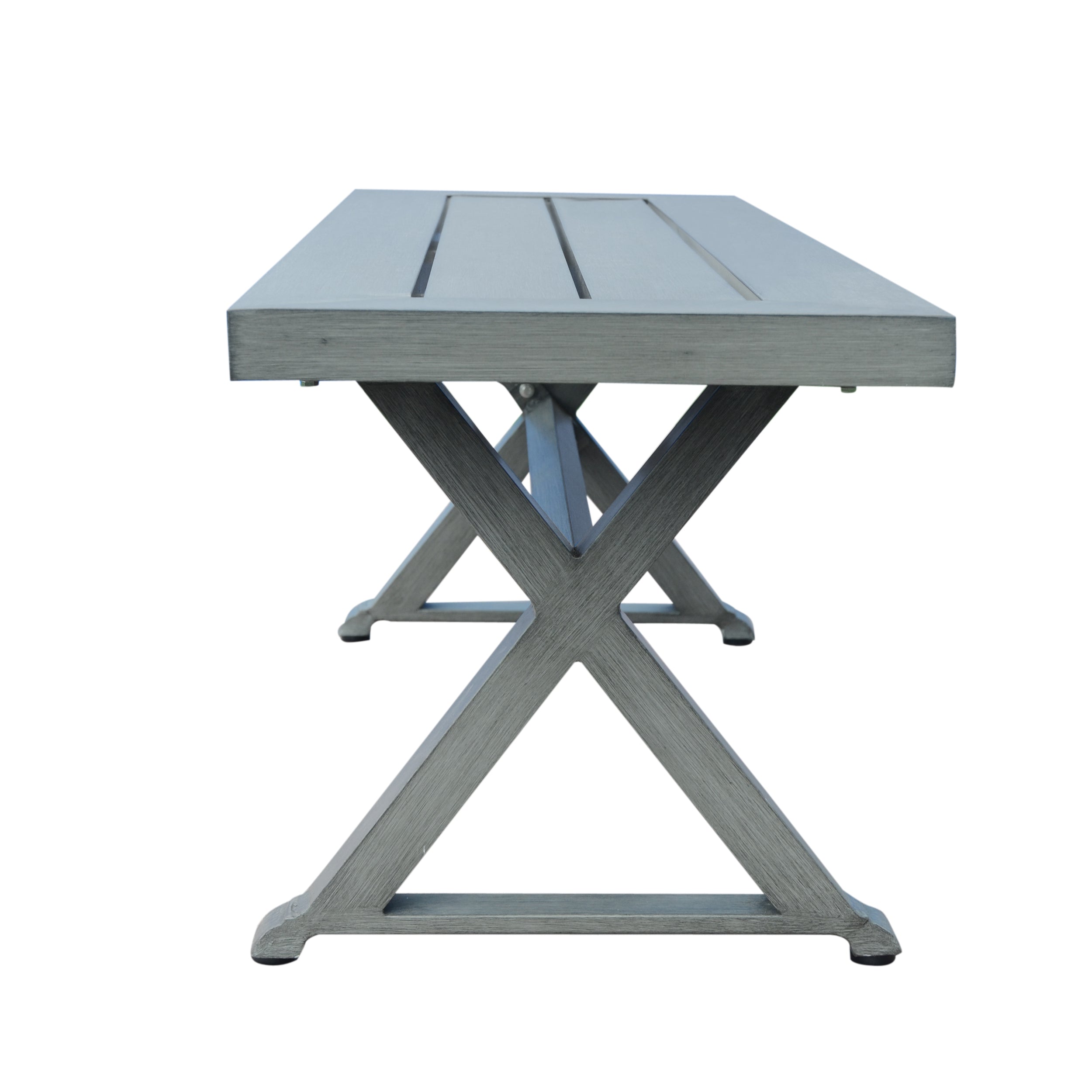 Icey Modern Outdoor Aluminum Dining Bench