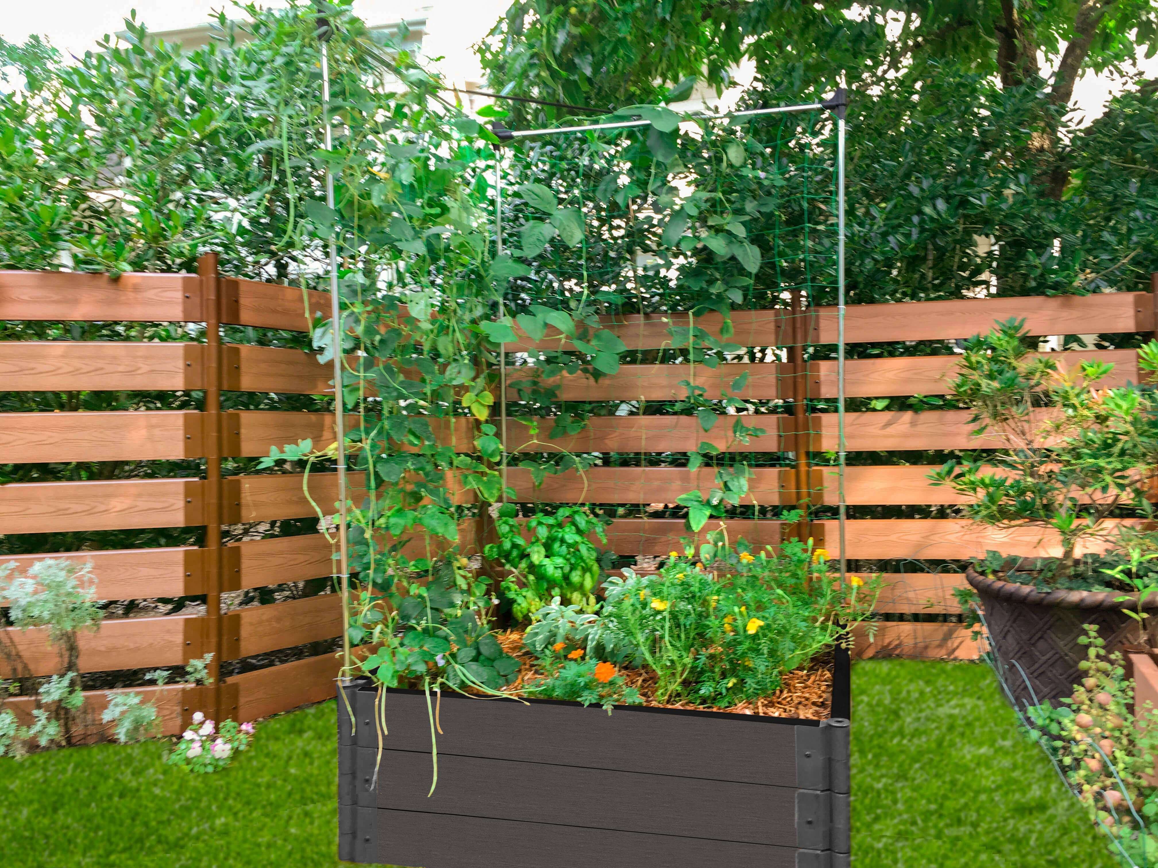 4' x 4' Raised Garden Bed with Trellis