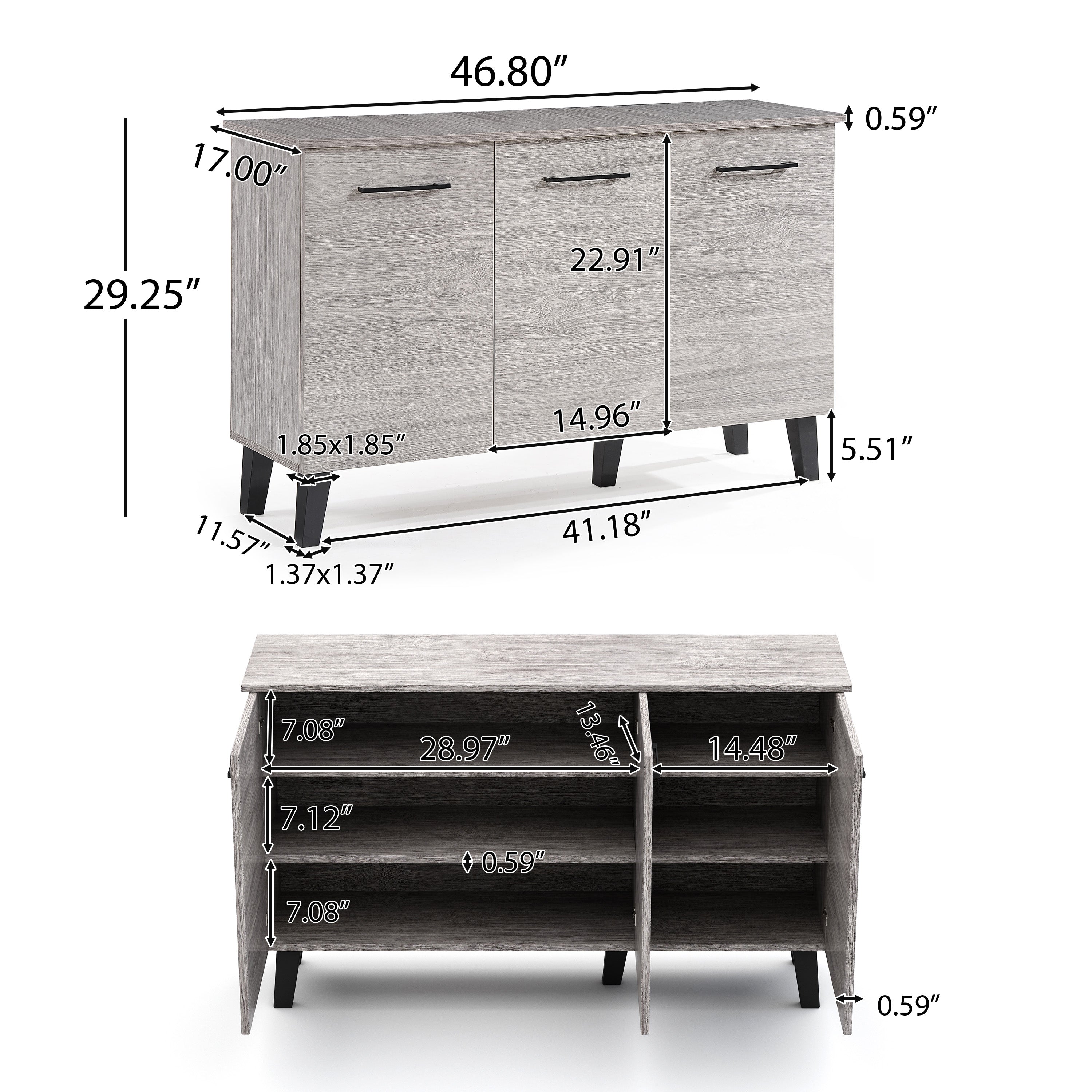 Emilia Mid Century Modern Finished Fiberboard Cabinet