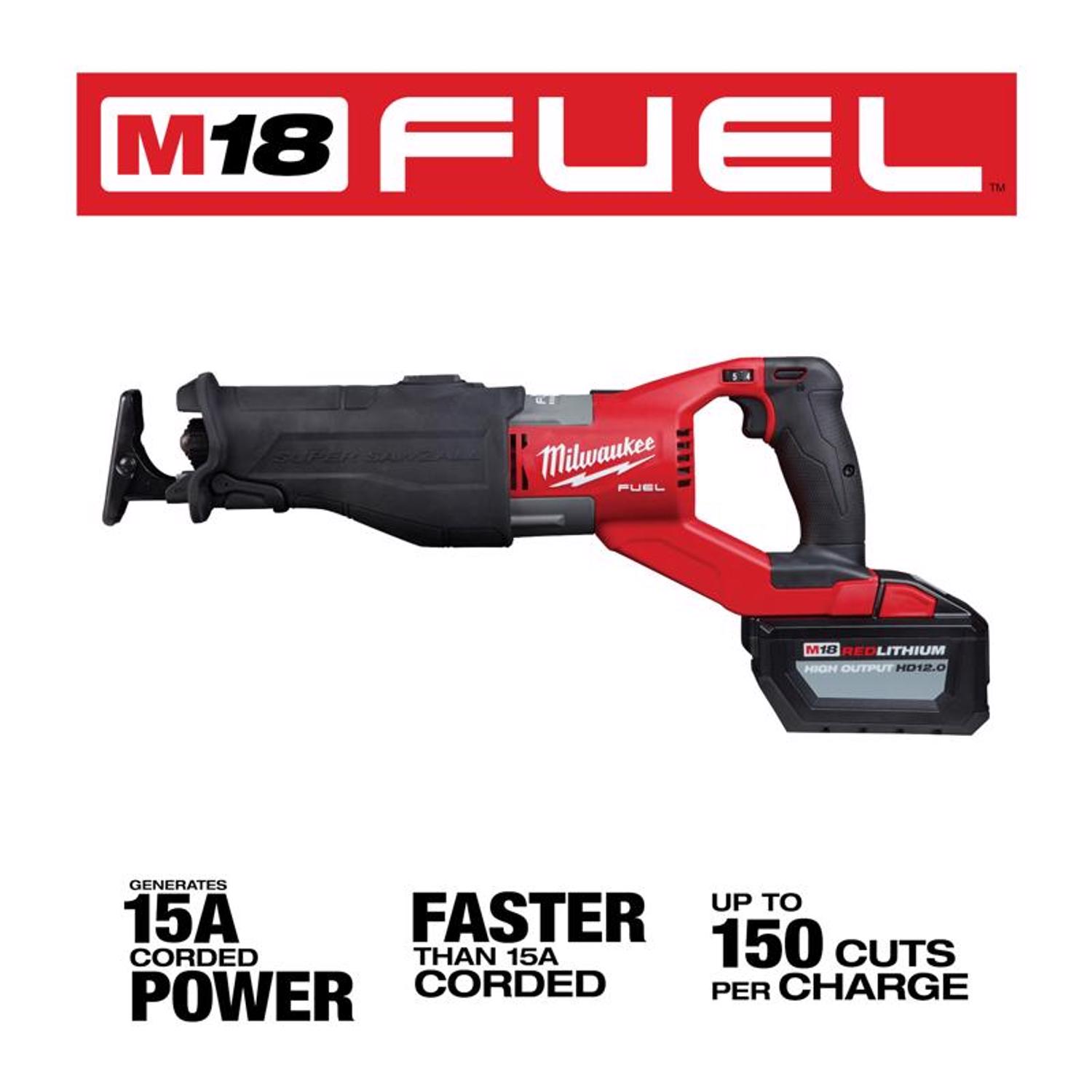 MW M18 FUEL SUPER SAWZALL 18 V Cordless Brushless Reciprocating Saw Kit (Battery \u0026 Charger)