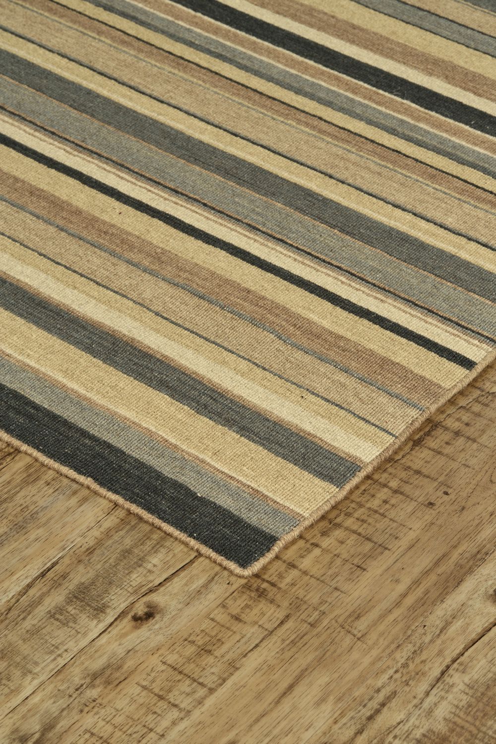 Naida Flatweave Gold and Gray Rug by BD Fine