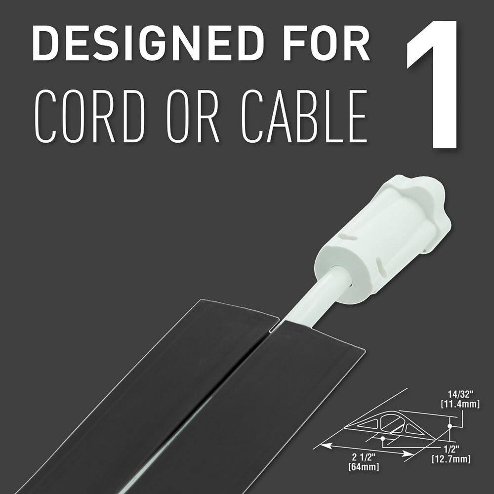 Legrand Wiremold Corduct 15 ft. 1-Channel Over-Floor Cord Protector Black CDBK-15