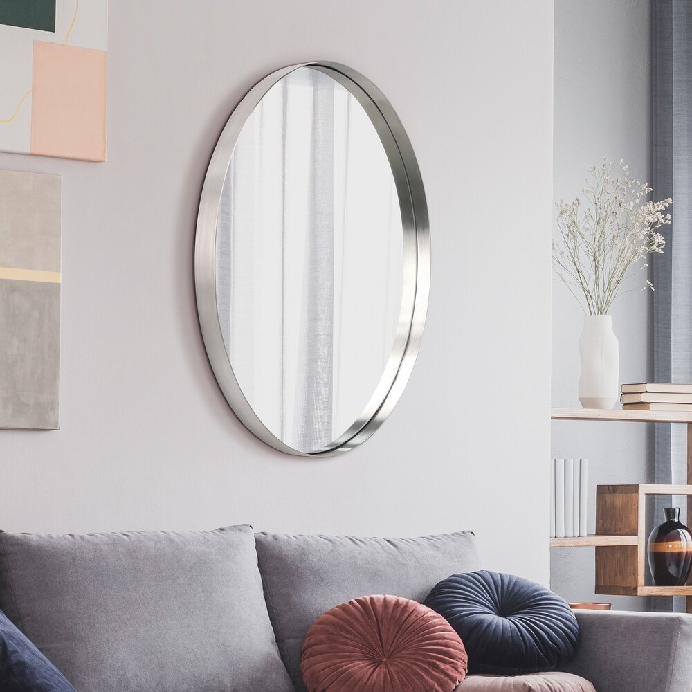 Ultra Stainless Steel Oval Wall Mirror  24\