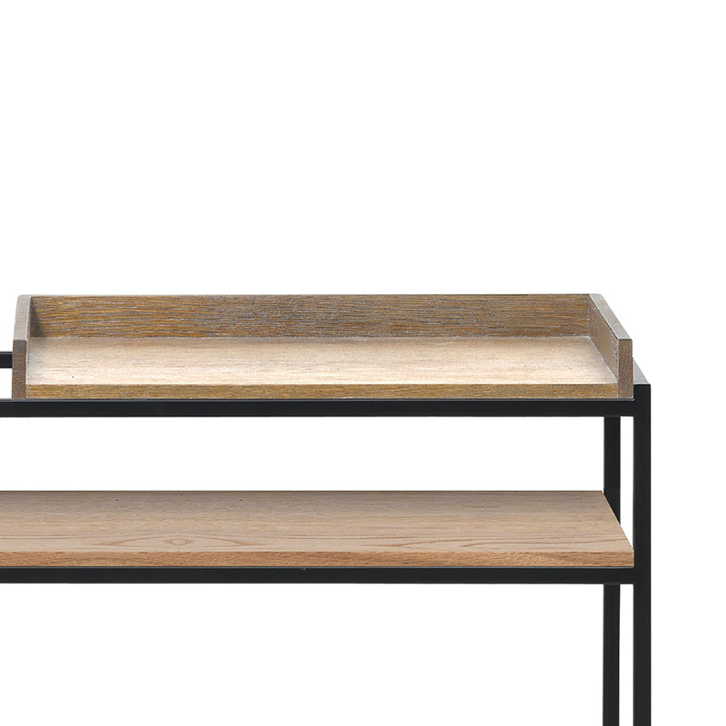 RIVOLI Display Unit Console 90cm - Natural Oak / Black