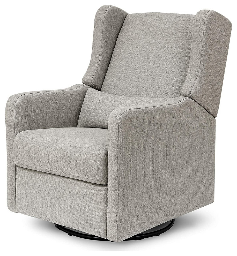 Modern Recliner  Padded Linen Seat With Lumbar Pillow for Extra Comfort   Midcentury   Recliner Chairs   by Declusia  Houzz