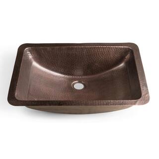 Monarch Abode Monarch Dual Mount Pure Copper Hand Hammered Venetian 21 in. Single Bowl Sink 17095